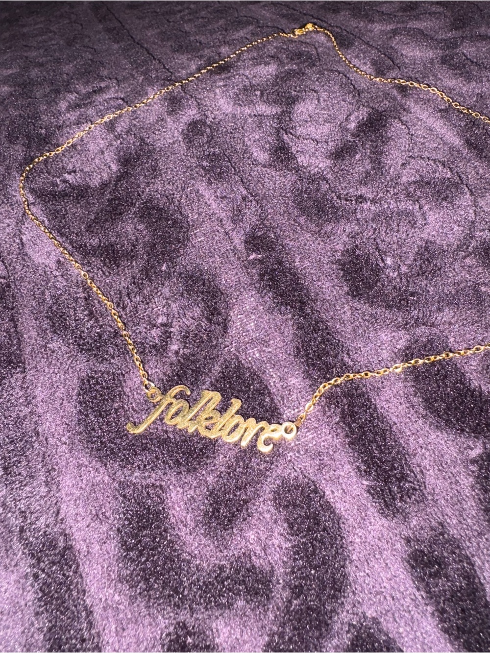 T.S. Gold "folklore" Script Necklace - Women's Jewelry - Picture 2 of 5
